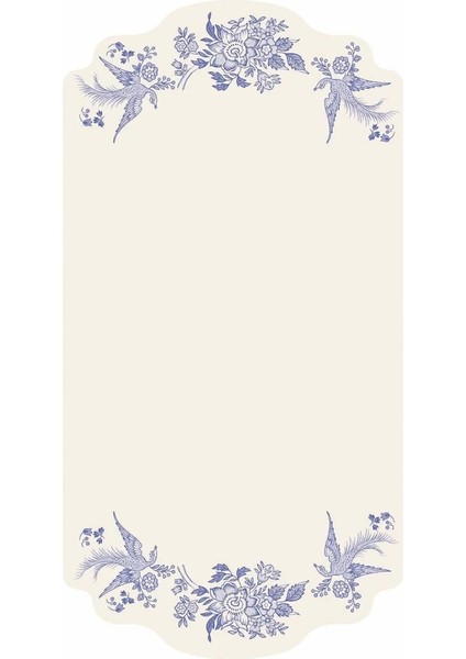 Blue Asiatic Pheasants Table Card - Pack Of 12