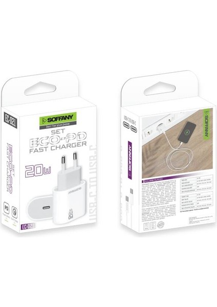EC-021 20W ECO-PD Hızlı Şarj USB-C to Type-C fırsatları