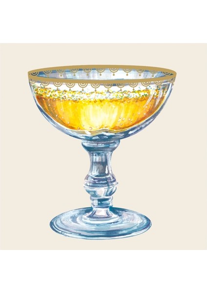 Champagne Coupe Cocktail Napkin - Pack Of 20