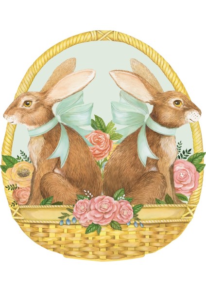 Die Cut Bunny Basket Placemat 12 Sheets