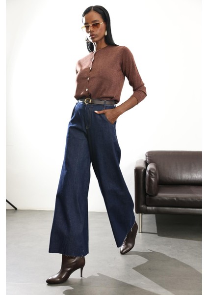 Koyu Lacivert Beli Lastikli Jean modelleri