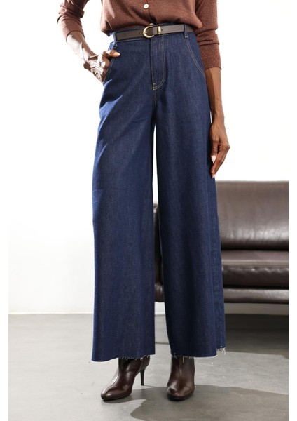 Koyu Lacivert Beli Lastikli Jean fırsatları