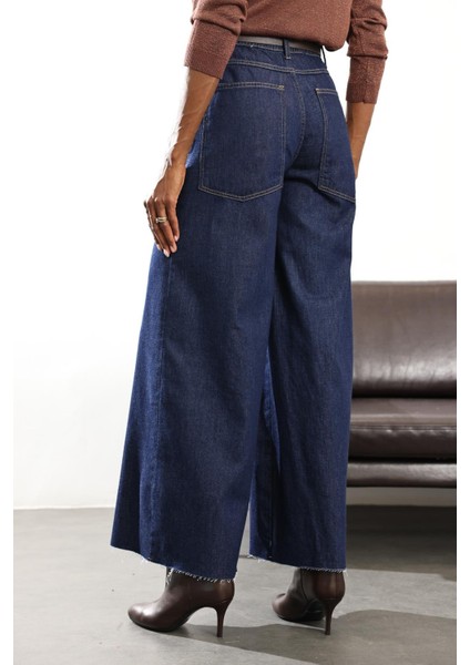 Koyu Lacivert Beli Lastikli Jean indirimleri