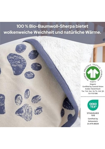 Dedi SHERPA%100 Organik Pamuk Örme Peluş Katmanlı Bebek Battaniyesi 75X95 cm - Rahat ve Sıcak Yenidoğan Temelleri - Kreş, Beşik, Bebek Arabası Için Yumuşak Kundak Örtüsü (Mavi) modelleri