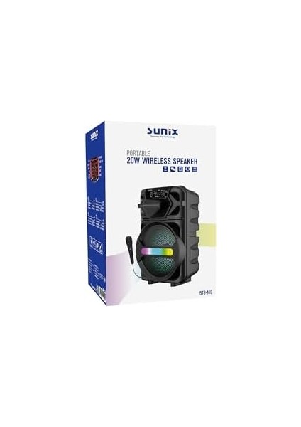 20W 2400 Mah Mikrofonlu LED Işıklı Taşınabilir Bluetooth Hoparlör BTS-410 fiyatları