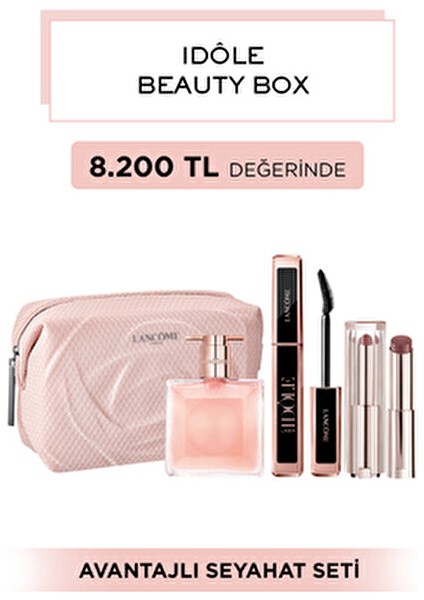 IDÔLE EDP Parfüm 25 ml Siyah Maskara ve Nude Vibe Ruj Seti Özel Hediyelik modelleri