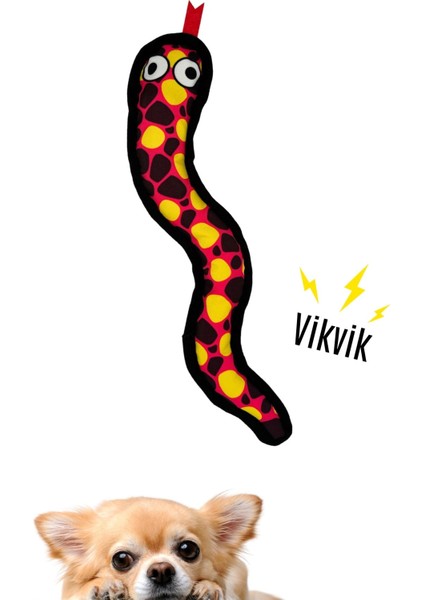Peluş Yılan Köpek Oyuncağı | VikVik Sesli Köpek Oyun Arkadaşı 9x47 CM