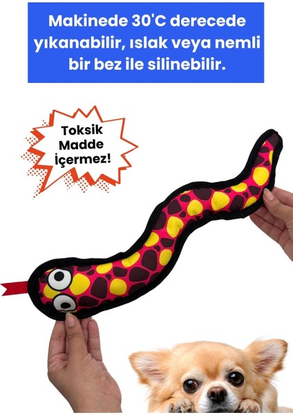 Peluş Yılan Köpek Oyuncağı | VikVik Sesli Köpek Oyun Arkadaşı 9x47 CM