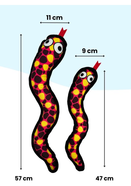 Peluş Yılan Köpek Oyuncağı | VikVik Sesli Köpek Oyun Arkadaşı 9x47 CM