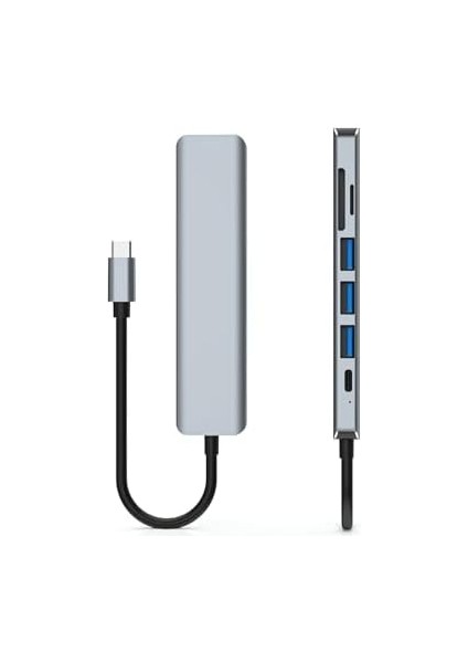Macbook Pro Air Uyumlu 7in1 Type-C 7 Port Çevirici Hub HDMI Sd Kart USB 3.0 Pd Type-C Dönüştürücü fiyatları