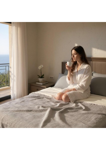 HB&Victory Müslin Mavi 6 Katlı Yorgan %100 Pamuk Antrasit Renk çift Kişilik 240X220 Cm. indirimleri