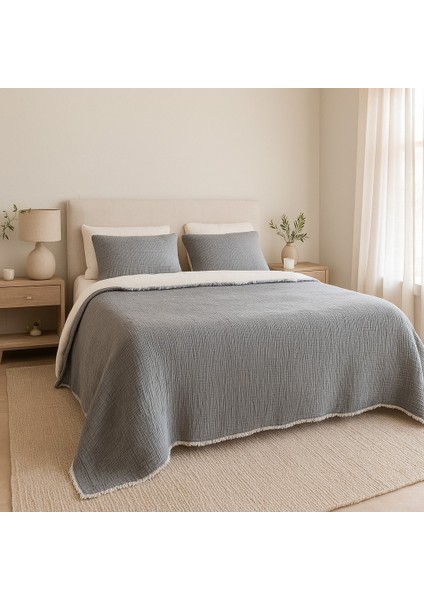HB&Victory Müslin 6 Katlı %100 Pamuk Yorgan Antrasit Renk Tek Kişilik 170X260 Cm. fiyatları