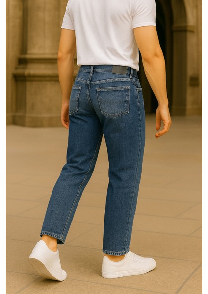 Dar Paça Erkek Yüksek Bel Kot Pantolon - Salaş Mom Jean C333