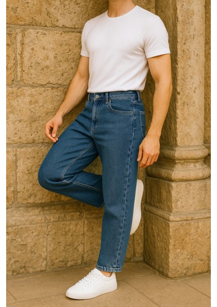 Dar Paça Erkek Yüksek Bel Kot Pantolon - Salaş Mom Jean C333