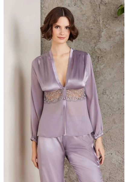 Kadın Saten Gecelik & Sabahlık & Pijama Takımı & Şortlu Takım Terlik Hediyeli Çeyiz Set