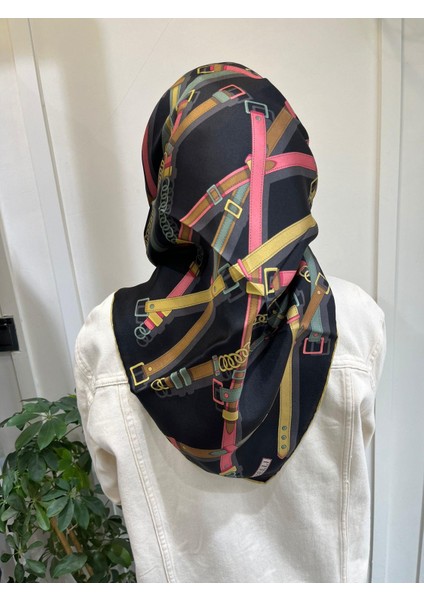 Saf Ipek Eşarp 4200D (T)-01 Siyah