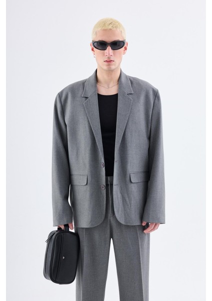 Klasik Oversize Takım Elbise Gri indirimleri