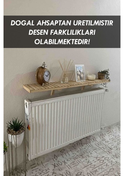 Montajsız Petek Üstü Raf, Ahşap Petek Üstü Dresuar, Kalorifer Üstü Kitaplık & Dresuar Raf 40 x 18 cm fiyatları