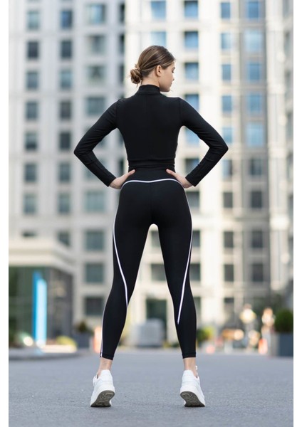 Dar Kesim Menton Çizgili Spor Neon Tayt fırsatları