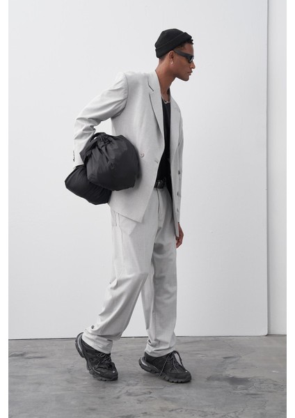 Rahat Kalıp Kruvaze Takım Elbise Gri fırsatları