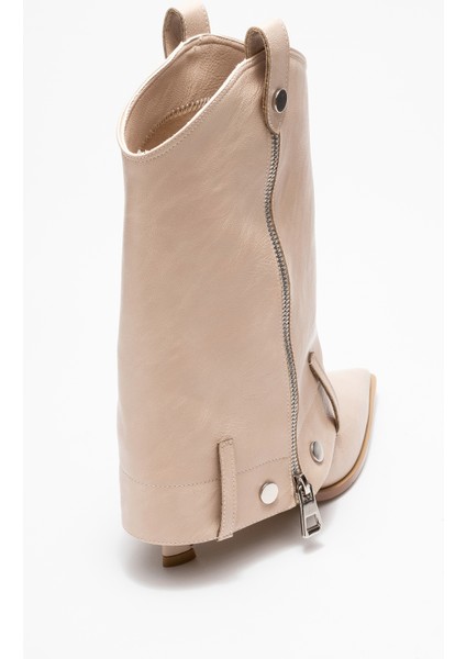 Lola Bej Fermuarlı Sivri Burunlu Kadın Topuklu Bot indirimleri