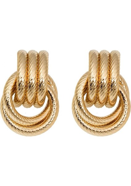 Gold Bijuteri Retro Tarz Kadın Mini Halka Küpe EV18SR