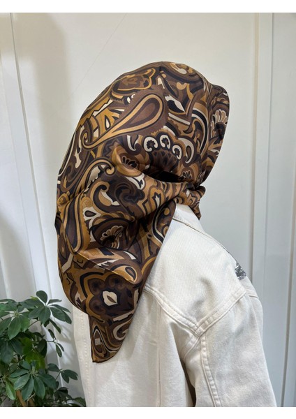 Saf Ipek Eşarp 4222D (T)-89 Kahve