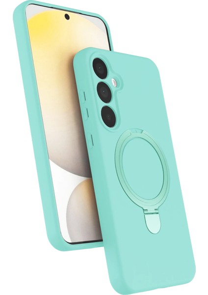 More-Tr Newface Samsung Galaxy A15 4g Regal Magsafe Standlı Kapak - Su Yeşili