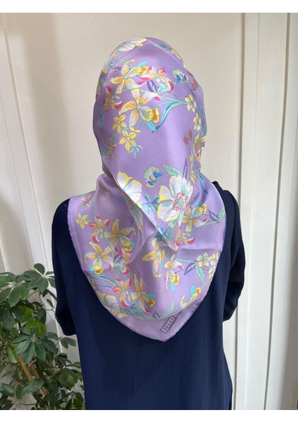 Saf Ipek Eşarp 4210D (T)-50 Lila