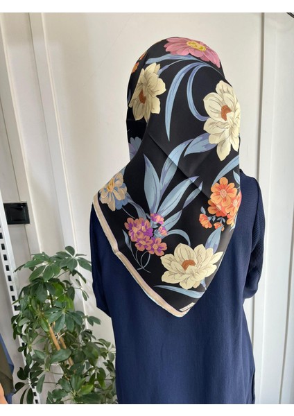 Saf Ipek Eşarp 4219D (T)-33 Siyah