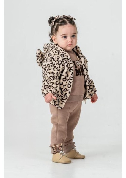 Leopar Polar I Me Işleme Fiyonk detay - Kahve