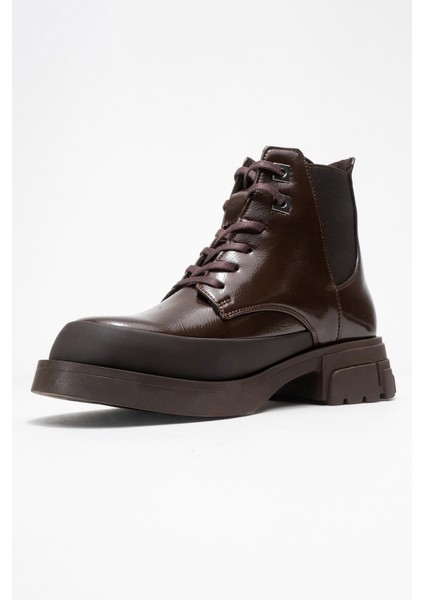 Challo Kahverengi Rugan Bağcıklı Lastikli Kadın Postal Bot fırsatları