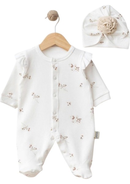 Güllü Şapkalı Bebek Tulumu 1108