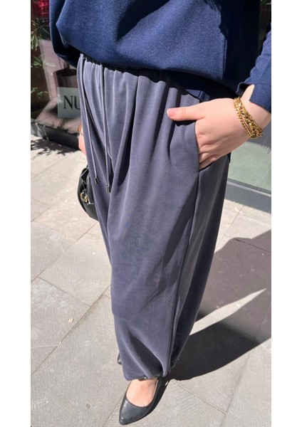 1559 Paçası Lastikli Pantolon Antrasit