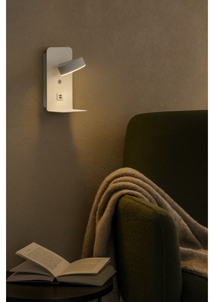 Reading Usb - TYPE C Yatak Başı Led Aplik 24 x 14 cm