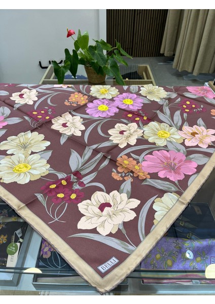 Saf Ipek Eşarp 4219D (T)-51 Kızıl Kahve modelleri