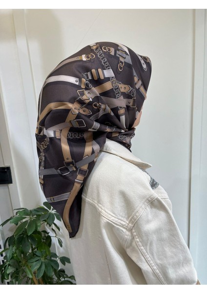 Saf Ipek Eşarp 4200D (T)-35 Kahve