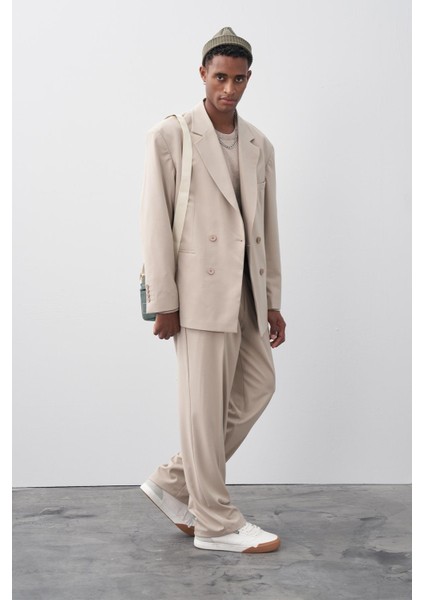 Rahat Kalıp Kruvaze Takım Elbise Bej modelleri