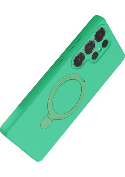 More-Tr Newface Samsung Galaxy S23 Ultra Regal Magsafe Standlı Kapak - Yeşil modelleri
