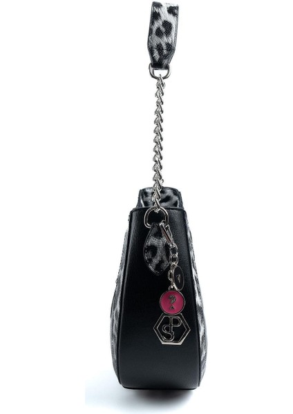 Leopar Siyah SP1168 Kadın Omuz Çantası modelleri