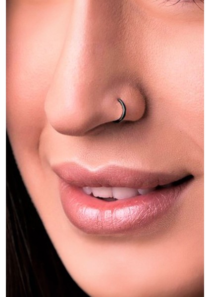 Çelik Siyah Deliksiz Halka Burun Hızma Geçirme Piercing EV26SY fiyatları