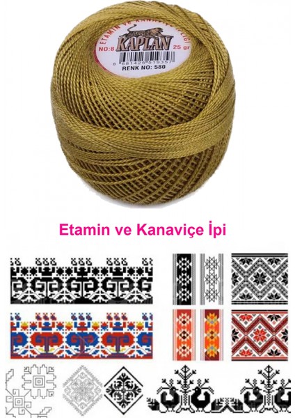 Kaplan Etamin ve Kanaviçe Ipi 8 No Kod/renk: 580 - fiyatları
