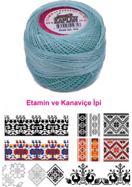 Kaplan Etamin ve Kanaviçe Ipi 8 No Kod/renk: 943 - fiyatları