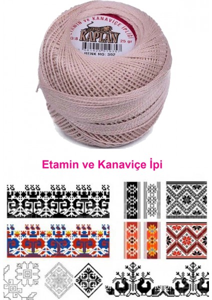 Kaplan Etamin ve Kanaviçe Ipi 8 No Kod/renk: 302 - fiyatları