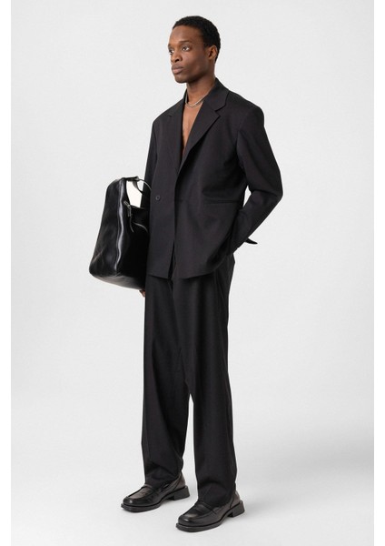 Tek Düğme Oversize Takım Elbise Siyah modelleri