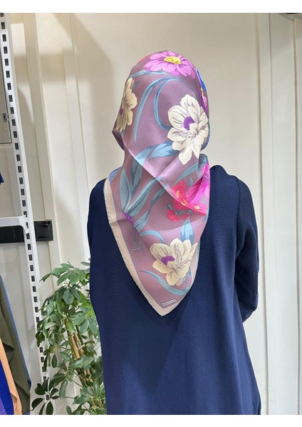 Saf Ipek Eşarp 4219D (T)-56 Lila