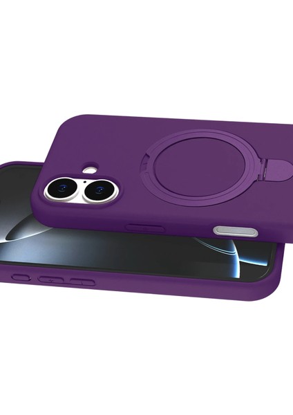 More-Tr Newface Apple Iphone 16 Regal Magsafe Standlı Kapak - Derin Mor fırsatları