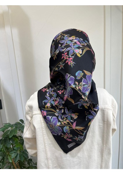 Saf Ipek Eşarp 4210D (T)-88 Siyah