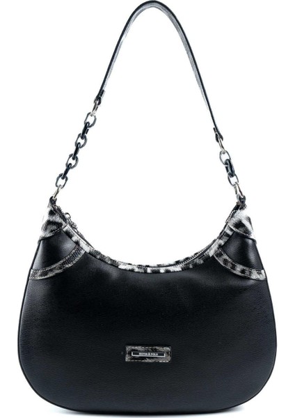 Leopar Siyah SP1255 Kadın Omuz Çantası