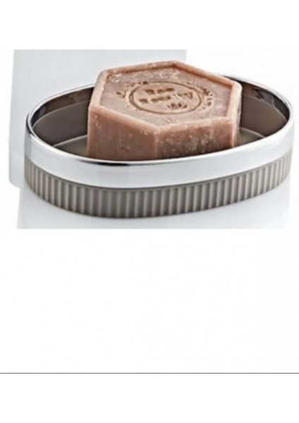 Mimoza Çizgili Krom Katı Sabunluk 1 Adet -Y-876